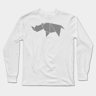 Origami Rhino Long Sleeve T-Shirt